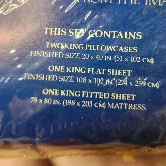 Vtg 1983 Dan River Danville King Sheet Set No Iron USA Made Blue Alumni Stripe - Picture 5 of 7